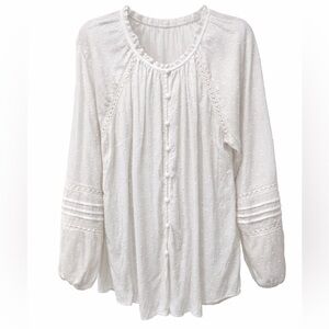 Torrid White Textured Blouse